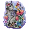 Wooden Puzzle Spring Cat (150 Pieces)
