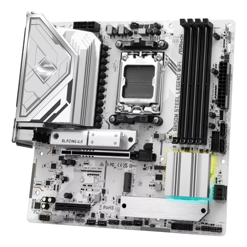 Motherboard ASRock B850M Steel Legend WiFi — AMD B850, Socket AM5, microATX, DDR5, 4 DIMM, Wi‑Fi 7, 2.5Gb LAN