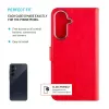FIXED leather book case for Samsung Galaxy A36 5G — red, front-and-back protection, precise cutouts