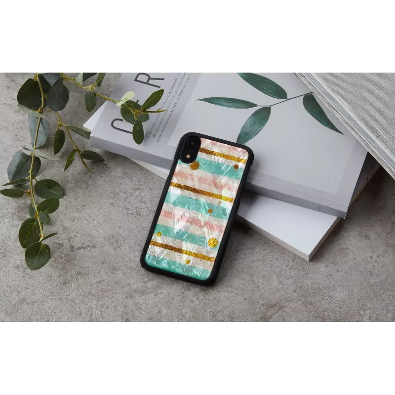 Phone case iKins for iPhone XR — mint black protective cover