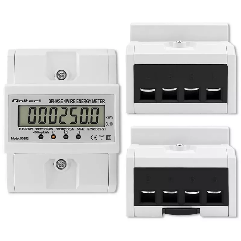 Three-phase electronic meter QOLTEC 50992 400V 100A