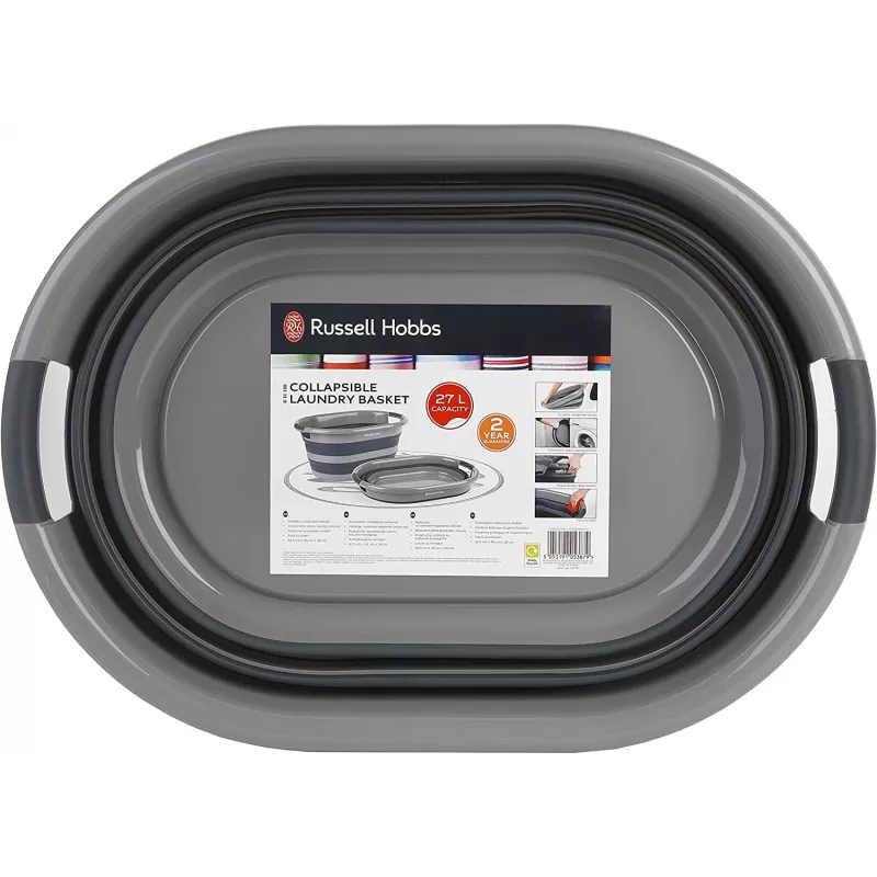 Laundry basket Russell Hobbs LA053879GRYFEU7 27L collapsible