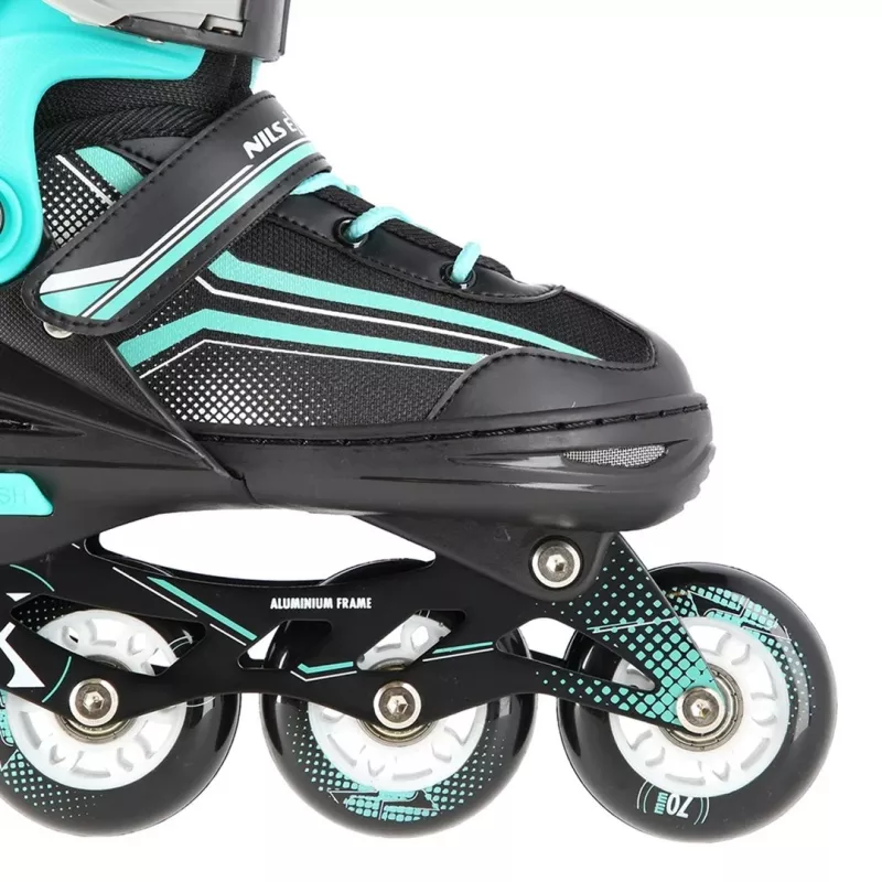 Nils Extreme NH18190 2IN1 Skates BLACK/BLUE SIZE. M (34-38)) With Interchangeable Hockey Skates