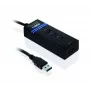 USB 3.2 Gen 1 Type-A 4-port hub IBOX IUH3FB, 5000 Mbit/s, black, 0.5 m cable