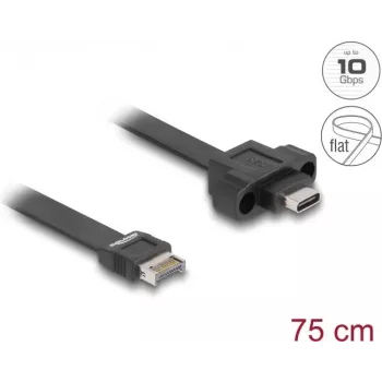 DeLOCK USB Flat Cable Type-E Key A 20 pin male to USB Type-C female 75 cm
