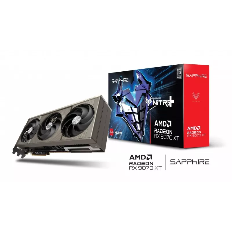 Sapphire graphics card Radeon RX 9070 XT, 16 GB GDDR6, PCIe 5.0, 256-bit, 330W TDP