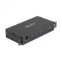 USB hub DELOCK 3-port 5 Gbps with RJ45 Gigabit PoE++ and USB Type-C host, metal case, 1.5 kV isolation, black