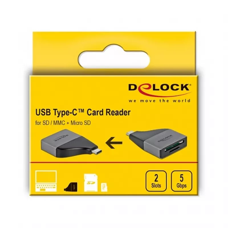 Card Reader DeLOCK 64117 USB 3.2 Gen 1 Type-C Grey