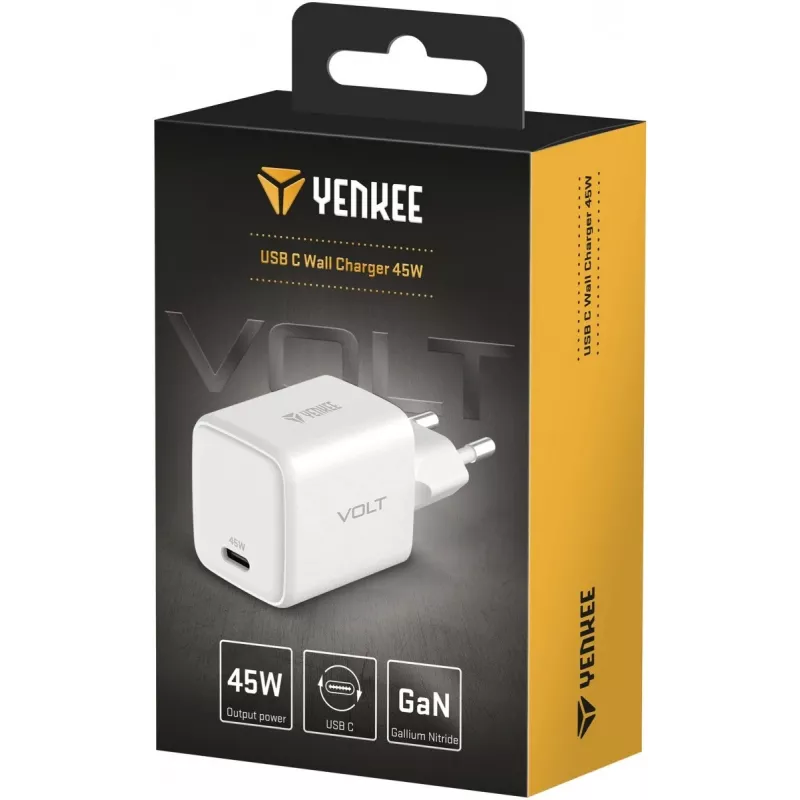 USB-C Charger YENKEE G45 VOLT 45W Power Delivery 3.0, 3A output