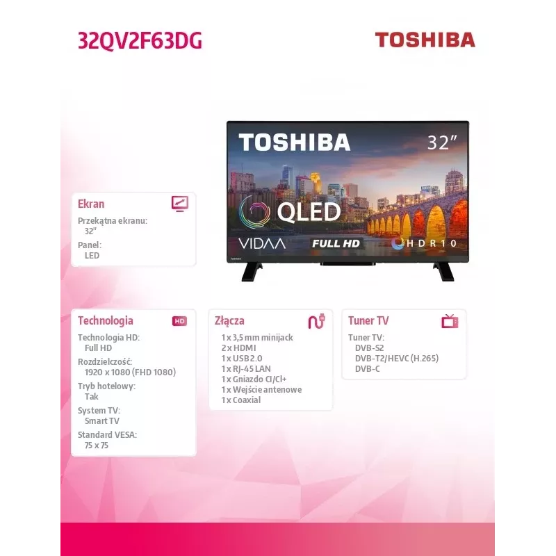 TV QLED 32 inch 32QV2F63DG
