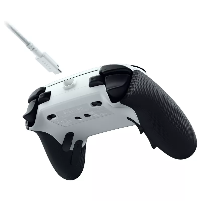Razer Raiju V3 Pro kabelloser PS5-/PC-Controller, Pro-Tasten, symmetrisches Layout - weiß