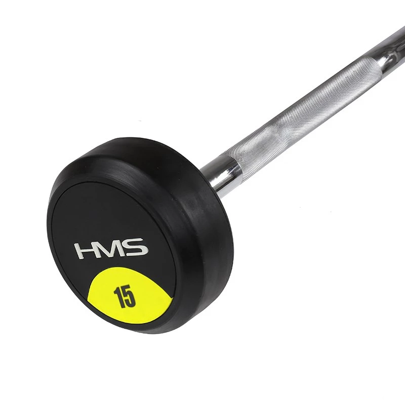 HMS GSL15 fixed barbell/rubberised broken bar 15 kg