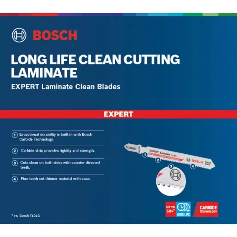 Jigsaw blade Bosch Laminate Clean 3 pcs Carbide 1.5 cm