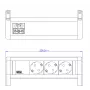 Power strip Bachmann DESK 3xCEE 902.0292 — desktop power module with three CEE outlets