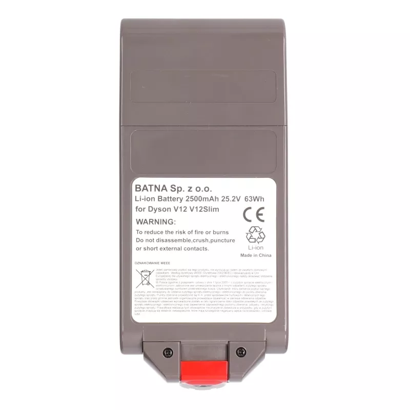 Battery for Dyson vacuum V12, 25.2V 2500mAh