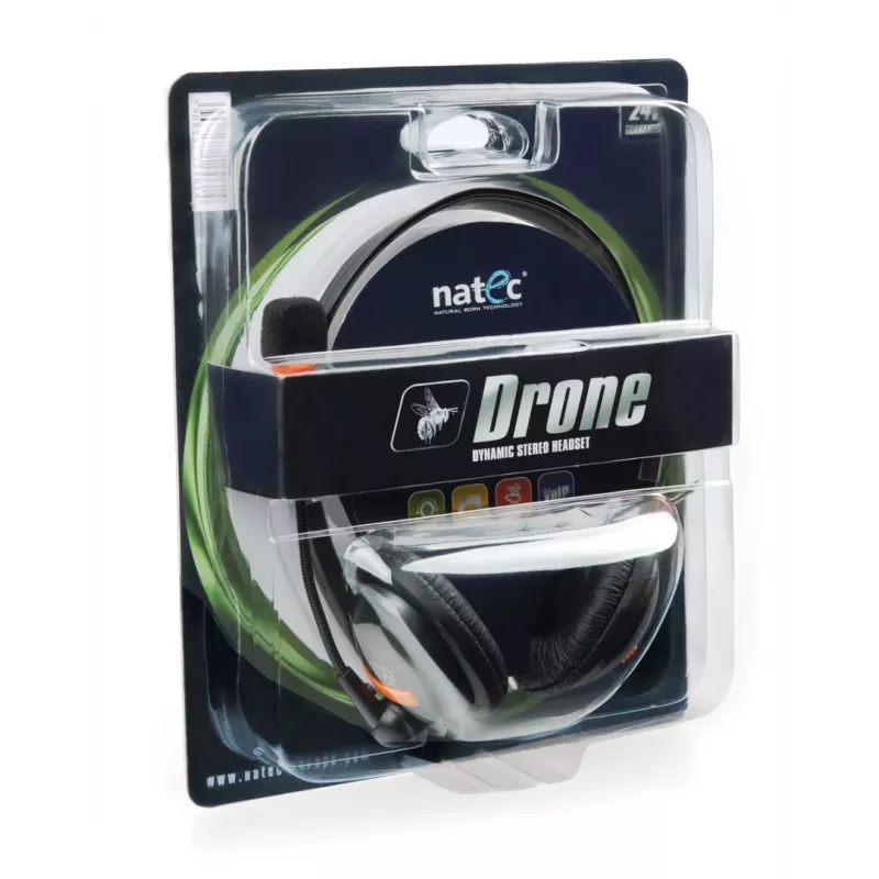 NATEC Drone Headset Wired headband Calls/Music Black, Orange