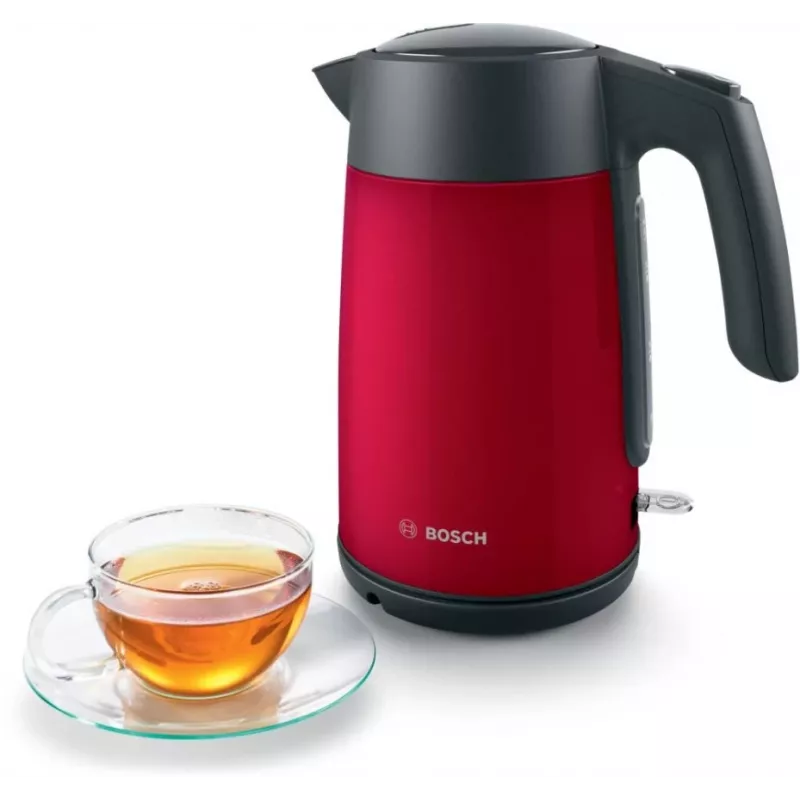 Electric kettle Bosch TWK7L464 — 1.7 L capacity, 2400 W, red, plastic housing