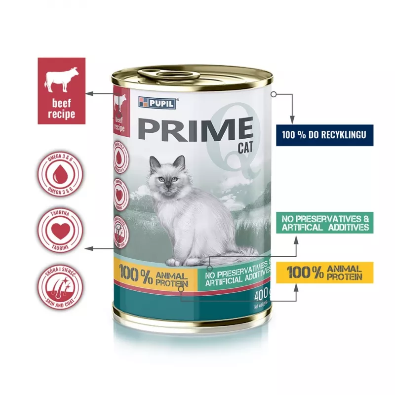 PUPIL Prime Rich in beef and liver - wet cat food - 400g