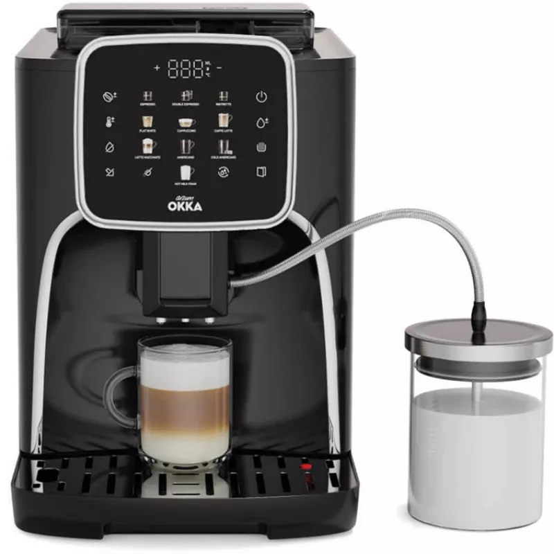 Fully automatic espresso machine Arzum Okka Espresso Pro M black/chrome with milk container