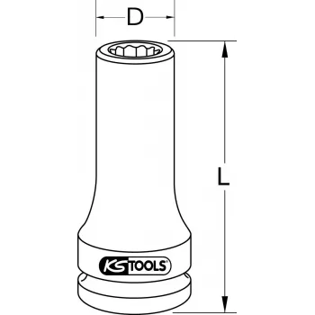 Socket Torx KS Tools E20 3/4 inch Long (model 460.1502) for 3/4-inch drive