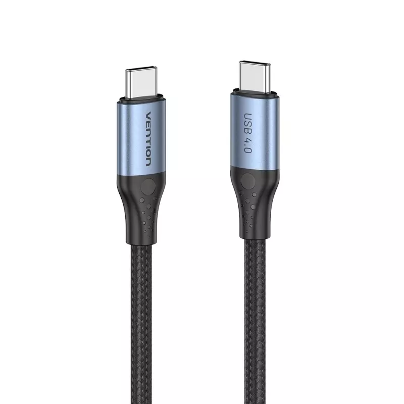 Vention USB4 Gen 3x2 Type-C to Type-C Cable 1 m, 5A, Aluminum Alloy, Cotton Braided
