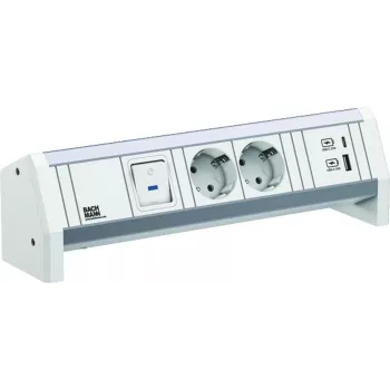 Bachmann DESK 2xCEE7/3902.02911x switch 1xUSB A/C 22W GST18 RAL9010
