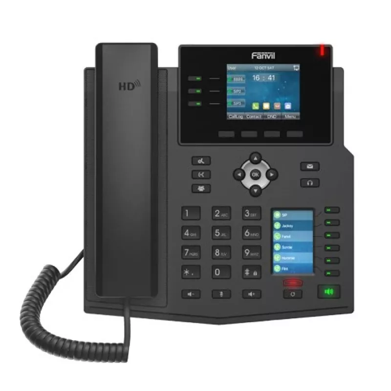 IP Phone Fanvil X4U Black 12 lines LCD Wi-Fi Wired handset