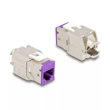 DeLOCK keystone module 88121 Flat Violet RJ-45 10 pcs