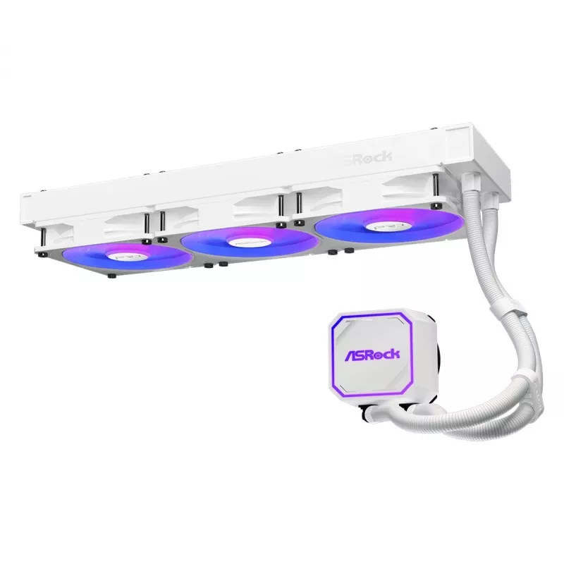 CPU cooler ASROCK Pro 360 ARGB White – 360mm AIO liquid cooler, ARGB lighting, white finish