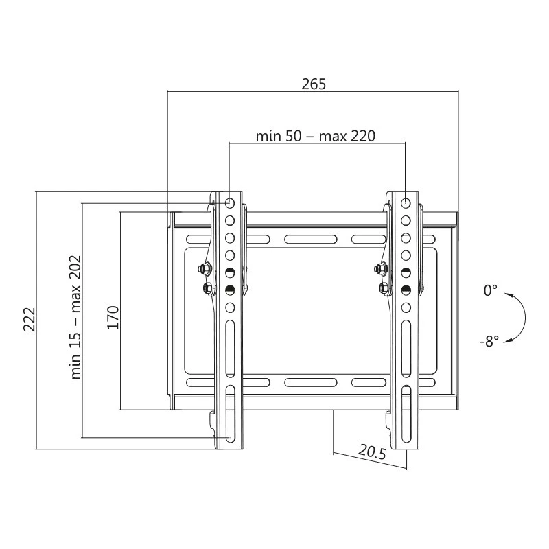 TV wall mount, 23-42 inch max. 35kg