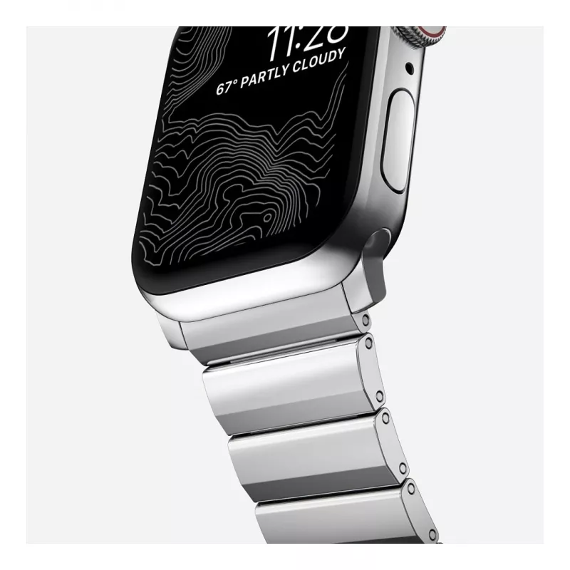 Band Nomad NM1A4HSXS0 for sport watch, stainless steel, silver, width 35 mm, 108.9 g