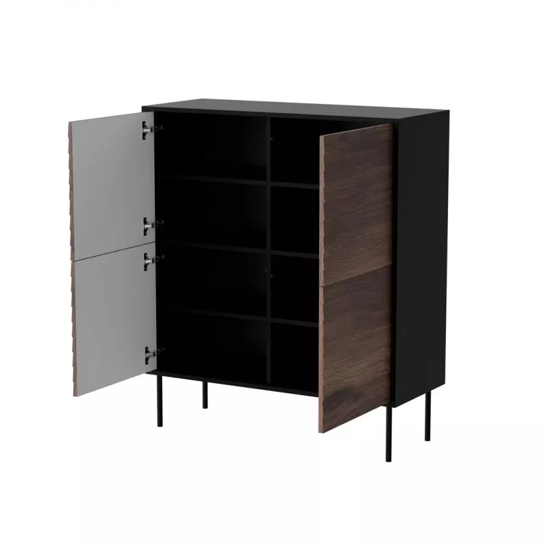 Cama 4D CORTINA chest of drawers 102x40x118 black/walnut