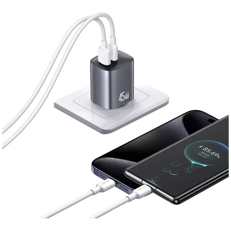 Charger T66 45W GaN CC290 USB-A + USB-C