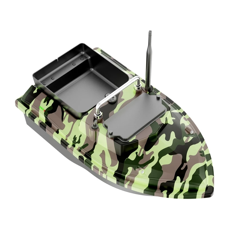 Bait boat Flytec V050 with 12000mAh battery, camo green — radio-controlled baiting vessel