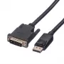 Roline - Video Cable - DisplayPort (M) to DVI-D (M) - 2 m - Thumbscrews - Black