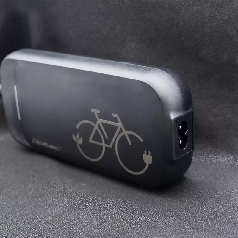Ebike charger QOLTEC 50332 — 36V/42V output, 2A, 5.5×2.1 mm plug