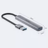Unitek H1208A USB-A Hub, 4 Ports (1x USB-A 5 Gbps, 3x USB-A 2.0), Aluminium, Silver