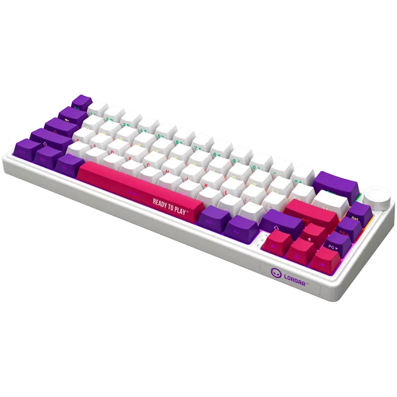 LORGAR KBP70MW, Wireless 65% Mechanical Gaming Keyboard Pro, White, EN layout