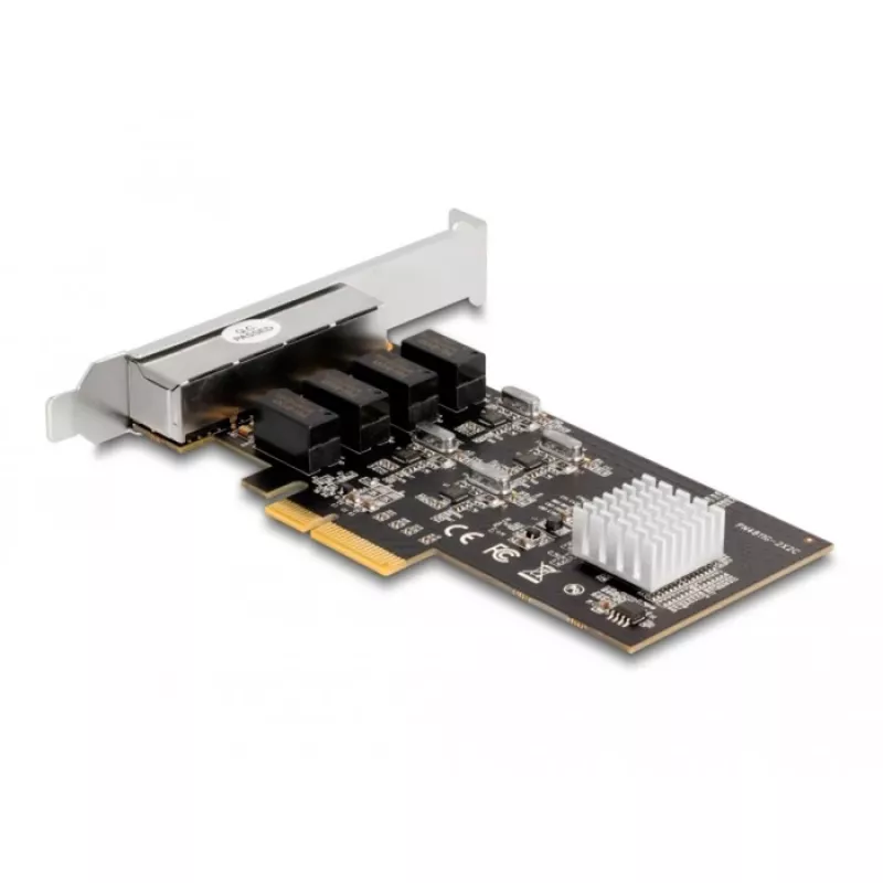 DeLOCK PCI Express x4 Karte 4 x RJ45 Gigabit LAN RTL8111 - PCIe - RJ-45 - PCIe 2.0 - Silber - PC - Windows 10 - Windows 11 - Windows 8.1 (88618)