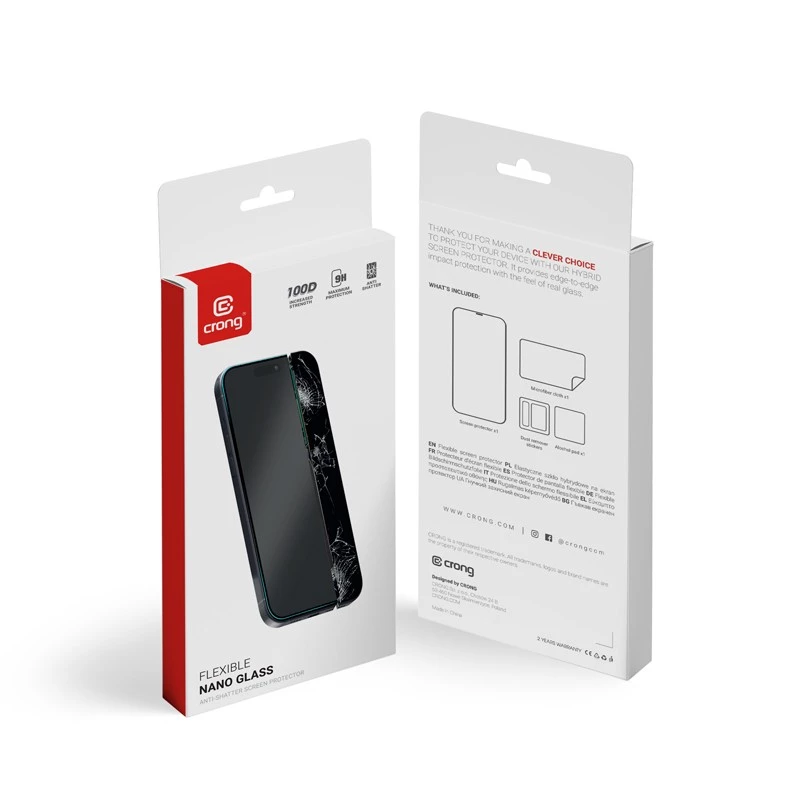 Tempered hybrid glass screen protector Crong for iPhone 15 CRG-NANO-IP61 9H hardness anti-scratch