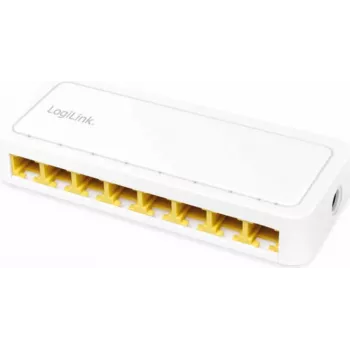 LogiLink network switch - 8 x RJ45 ports - Gigabit - plastic housing - white