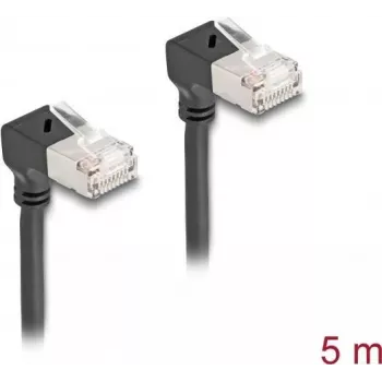 Network Cable DeLOCK RJ45 Cat.6A S/FTP Slim 90° Upwards 5m Black