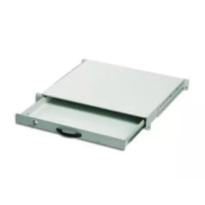 DIGITUS DN-19 KEY-1U 1U 19 inch Rack Mount Keyboard Drawer with Document Storage, Lockable, Grey