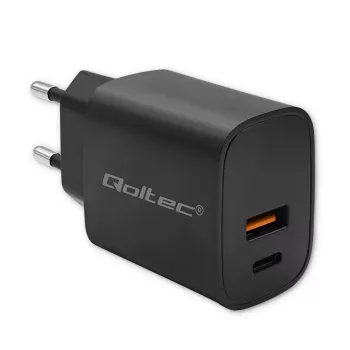 Power adapter QOLTEC 52377 GaN 30W output 5–20V for portable devices
