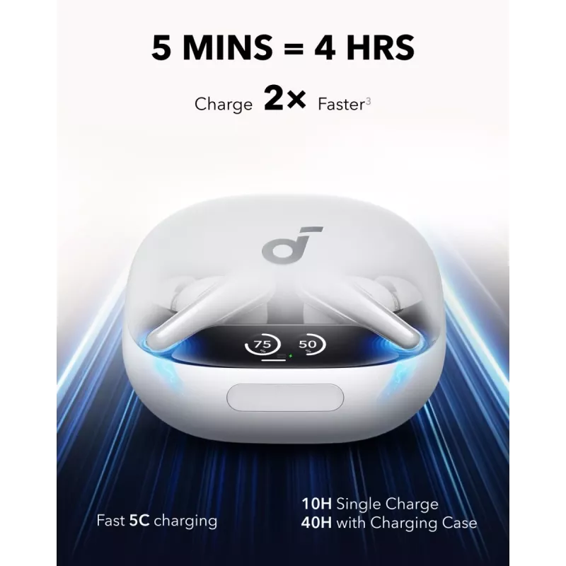 Headset Anker Soundcore Liberty 4 Pro TWS Bluetooth in-ear, white, for calls/music/sport, weight 61.97 g