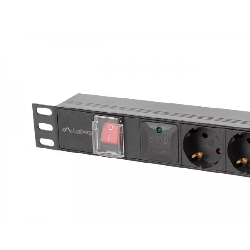 Lanberg PDU-05F-0200-BK power distribution unit (PDU) 5 AC outlet(s) 1U Black