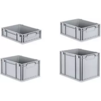 Storage box allit ProfiPlus EuroEco C412 — grey PP material, closed handles