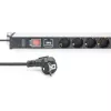 Digitus Socket strip 12-way safety sockets aluminum profile surge protection 2m cable
