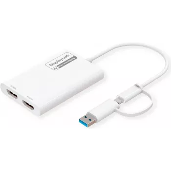ROLINE Display Adapter USB Type C A - Dual HDMI 4K60 ST/BU - Adapter - Digital/Data (12.03.3206)