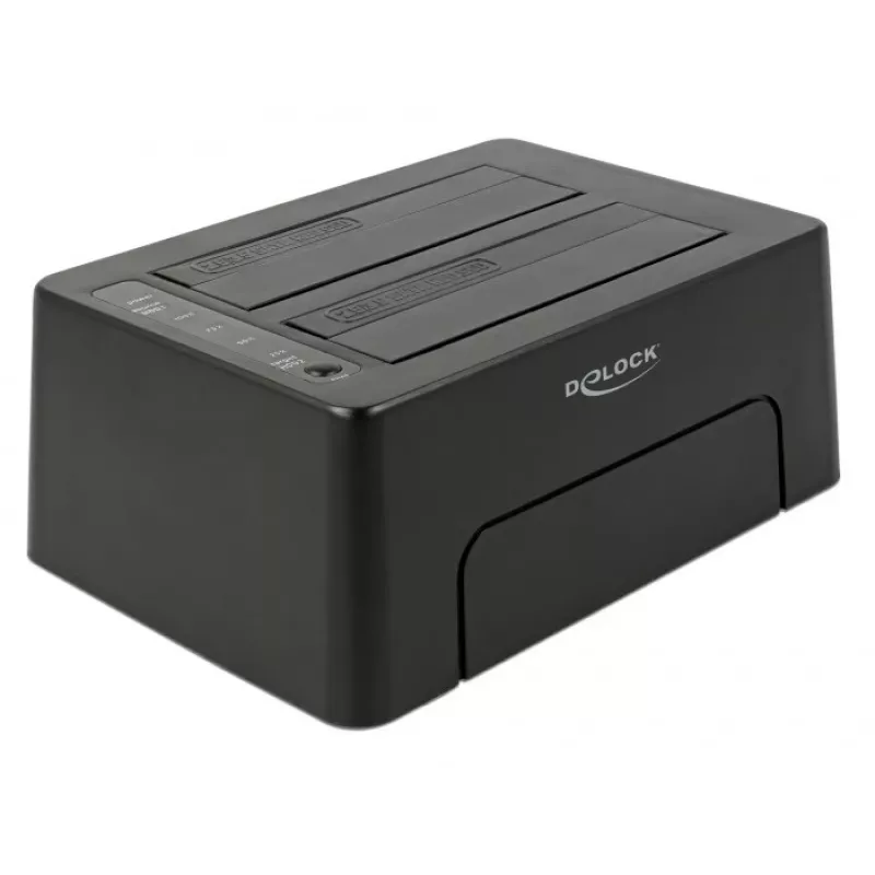 DeLOCK - HDD-Dockingstation Schächte: 2 - SATA 6Gb/s - 6 Gbit/s - USB 3,1 (Gen 2) - Schwarz (63957)